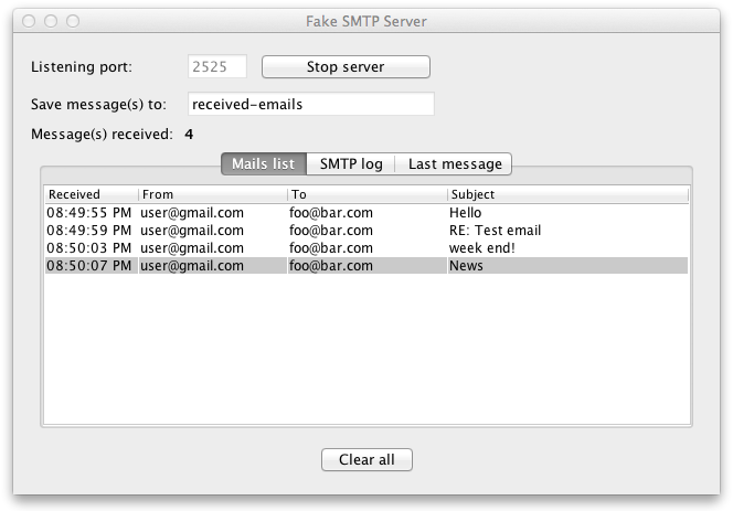 Fakesmtp Fakesmtp Dummy Smtp Server For Developers