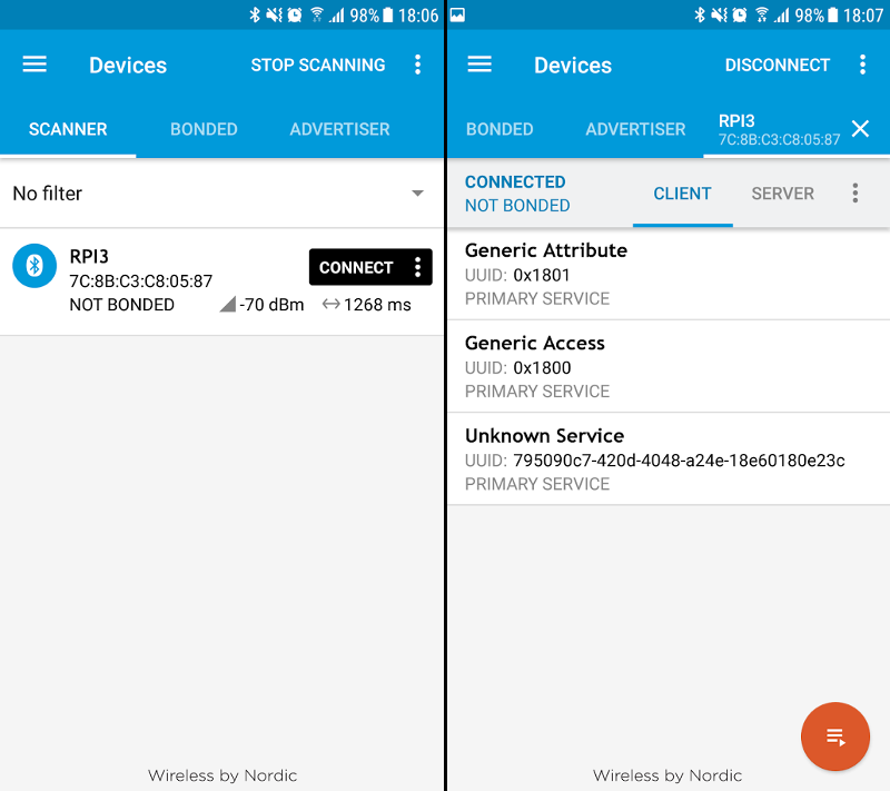 Android Things - Communicating with Bluetooth Low Energy devices